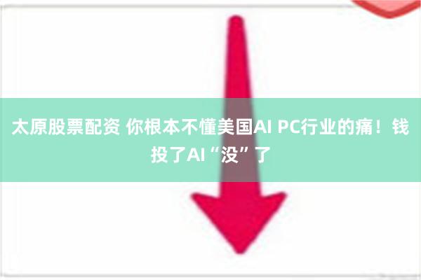 太原股票配资 你根本不懂美国AI PC行业的痛！钱投了AI“没”了