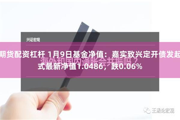 期货配资杠杆 1月9日基金净值：嘉实致兴定开债发起式最新净值1.0486，跌0.06%